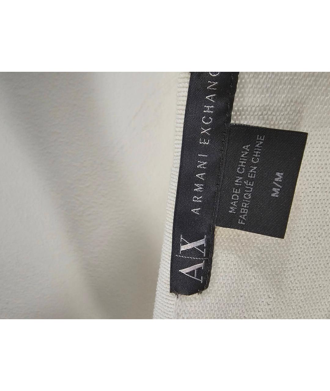 ARMANI EXCHANGE Белый хлопковый джемпер / свитер, фото 3