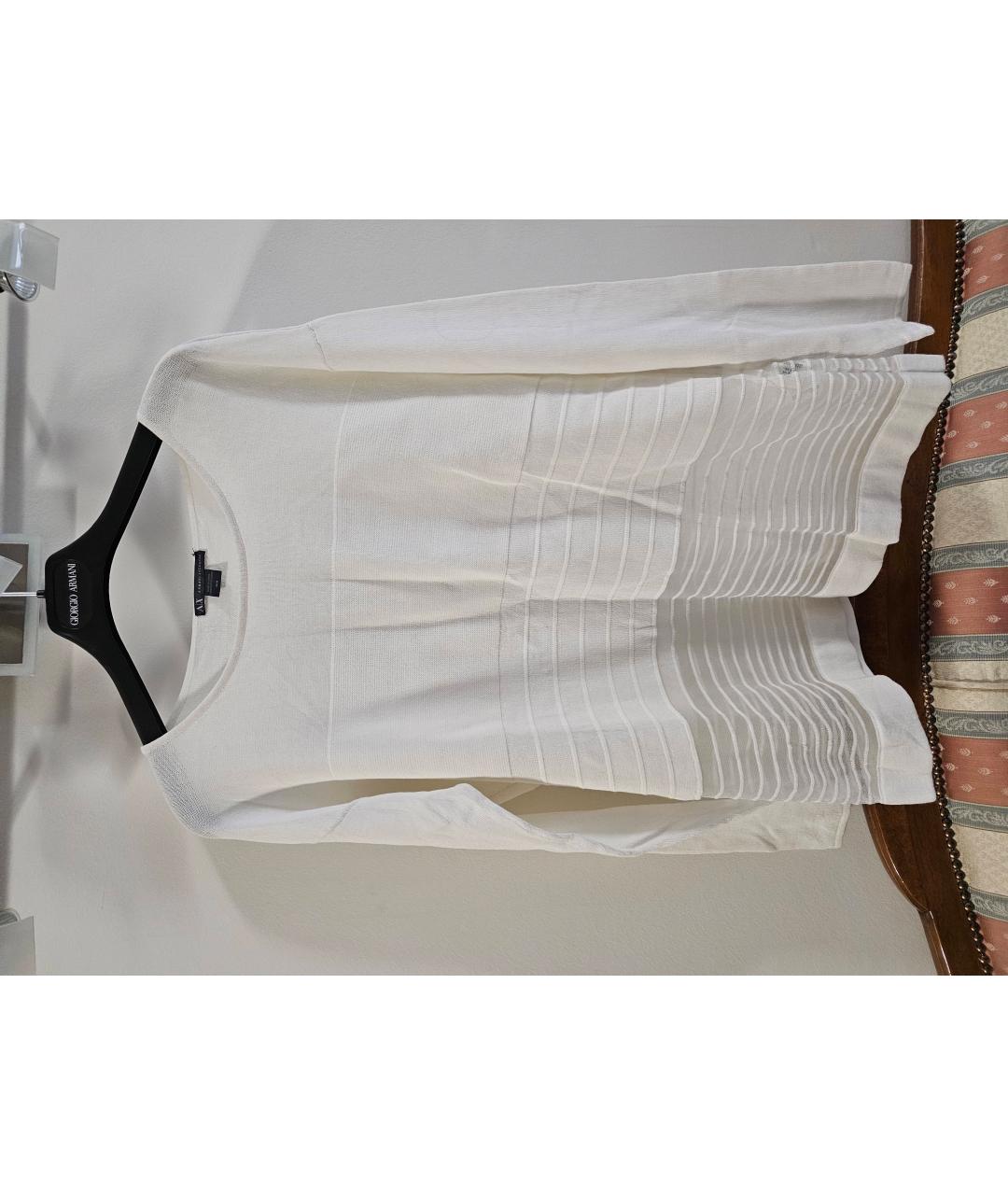 ARMANI EXCHANGE Белый хлопковый джемпер / свитер, фото 6