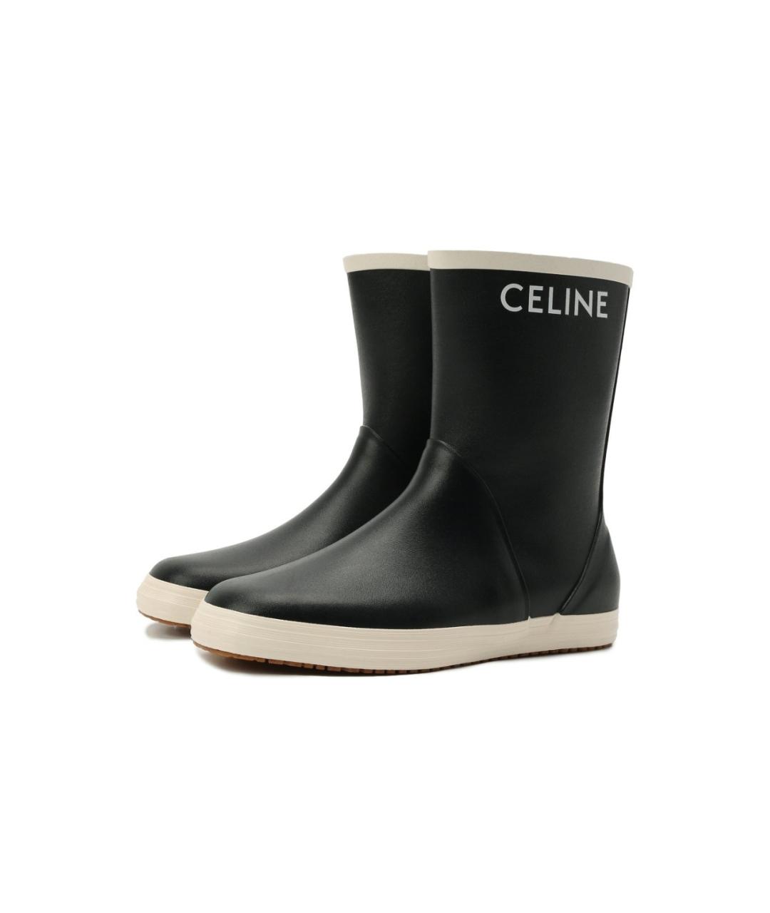 CELINE Темно-синие резиновые сапоги, фото 2