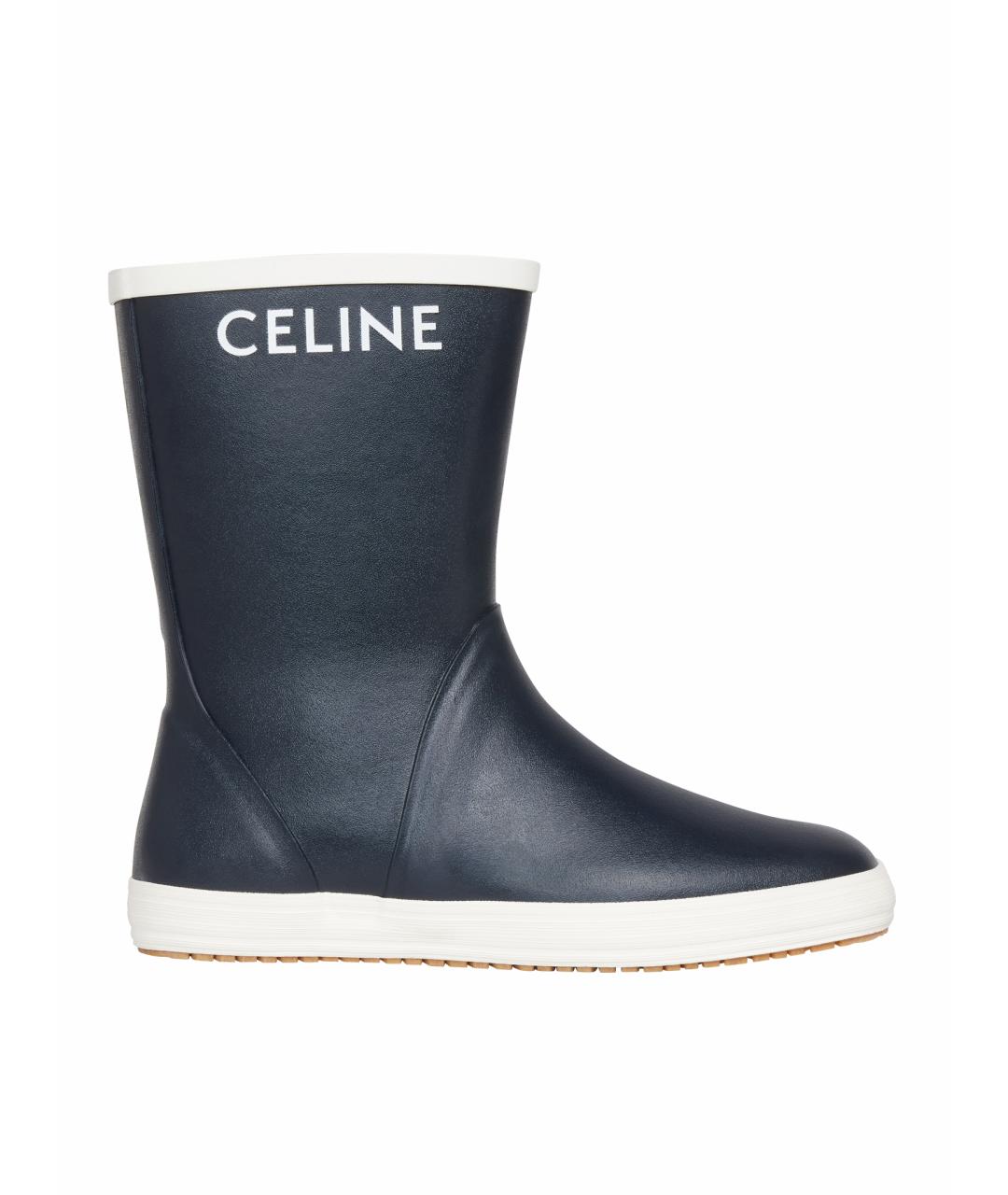 CELINE Темно-синие резиновые сапоги, фото 1
