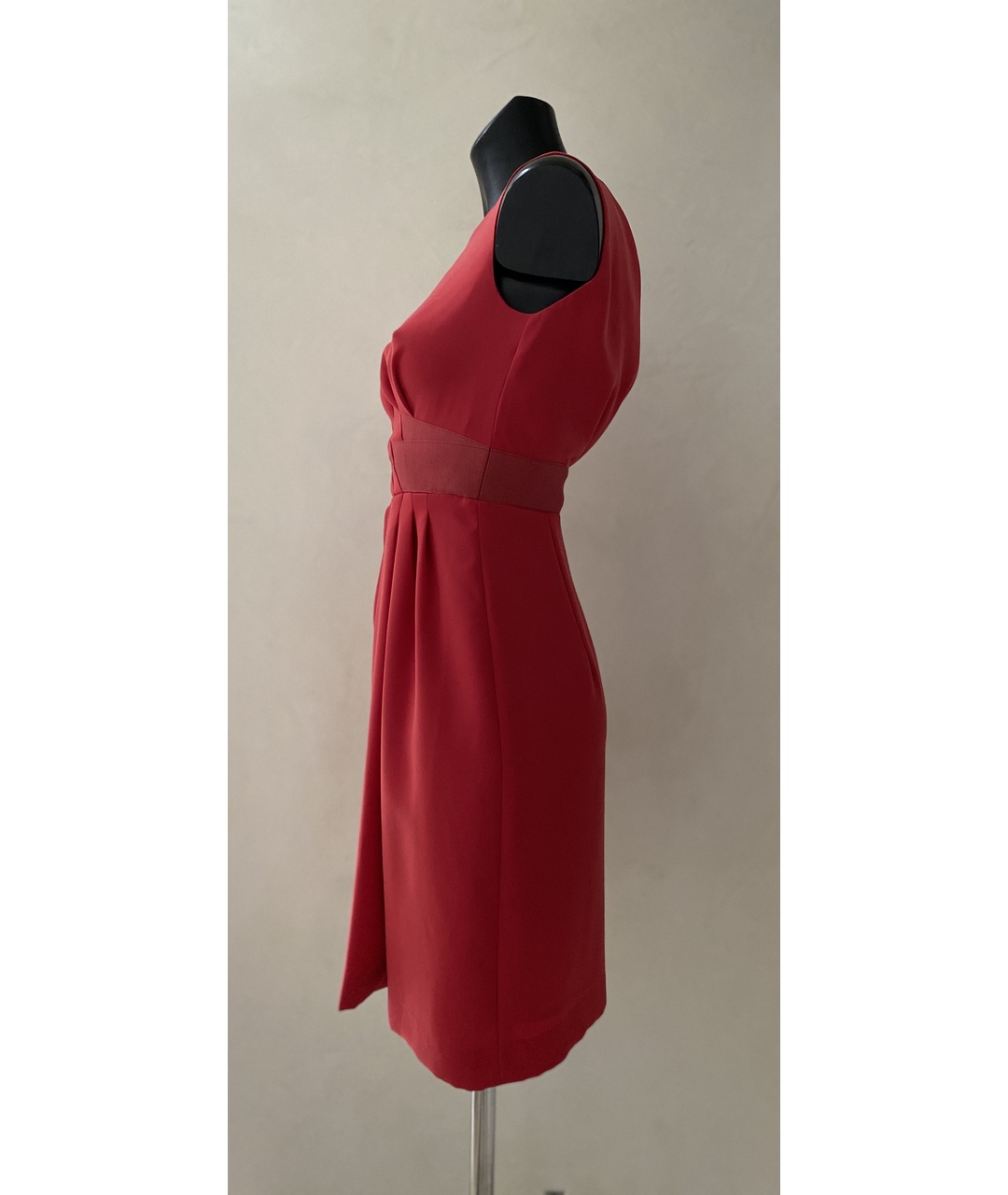 ALBERTA FERRETTI Красное полиэстеровое повседневное платье, фото 2