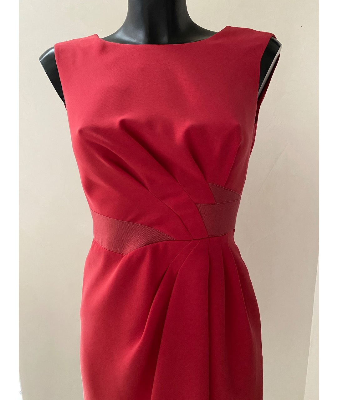 ALBERTA FERRETTI Красное полиэстеровое повседневное платье, фото 4