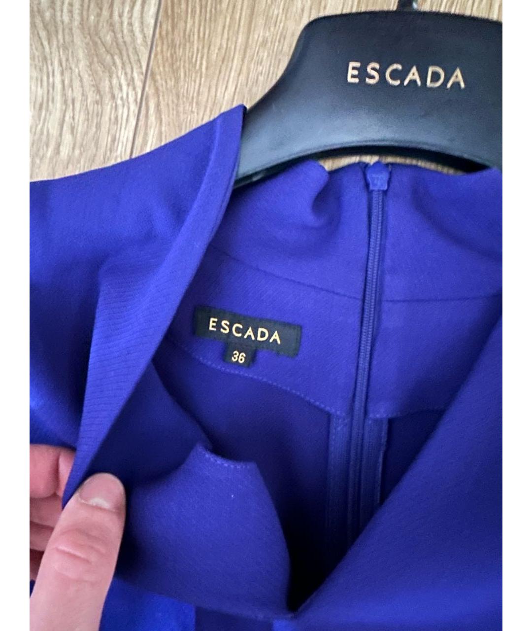 ESCADA Синий шерстяной костюм с брюками, фото 3