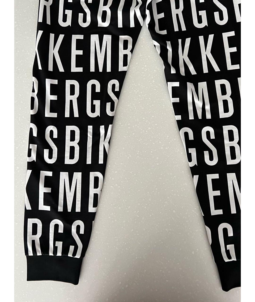 BIKKEMBERGS Черные хлопковые прямые брюки, фото 7