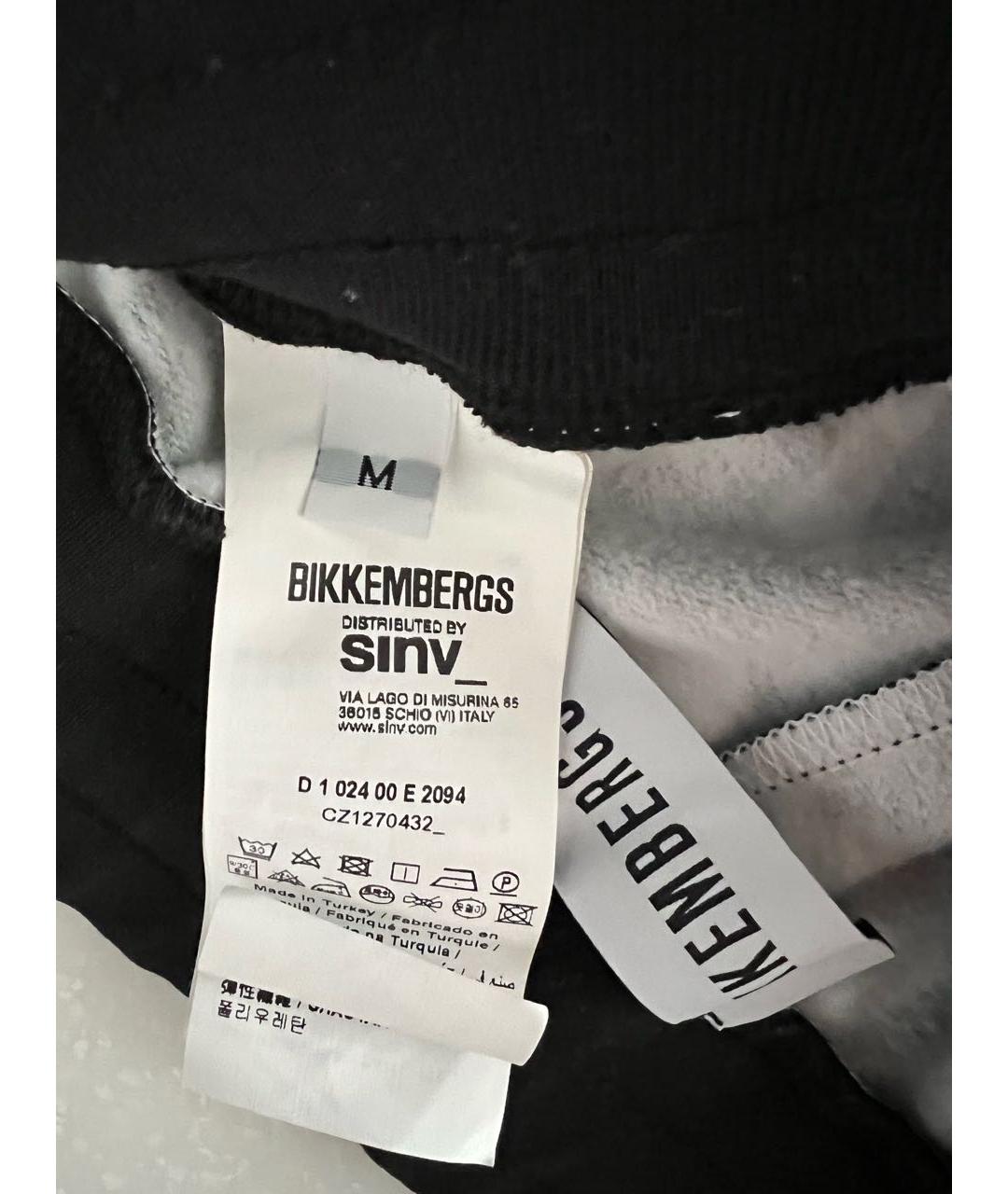BIKKEMBERGS Черные хлопковые прямые брюки, фото 5