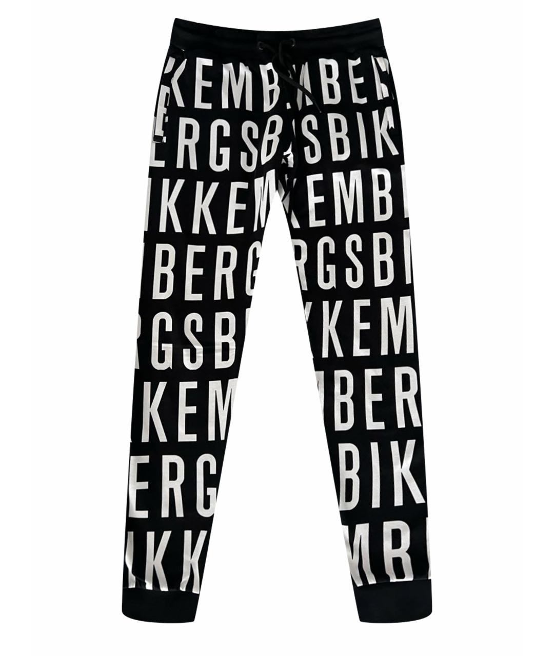 BIKKEMBERGS Черные хлопковые прямые брюки, фото 1