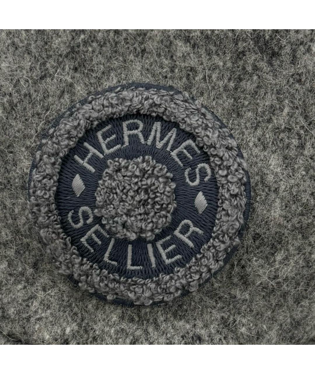 HERMES PRE-OWNED Антрацитовая кашемировая кепка, фото 2