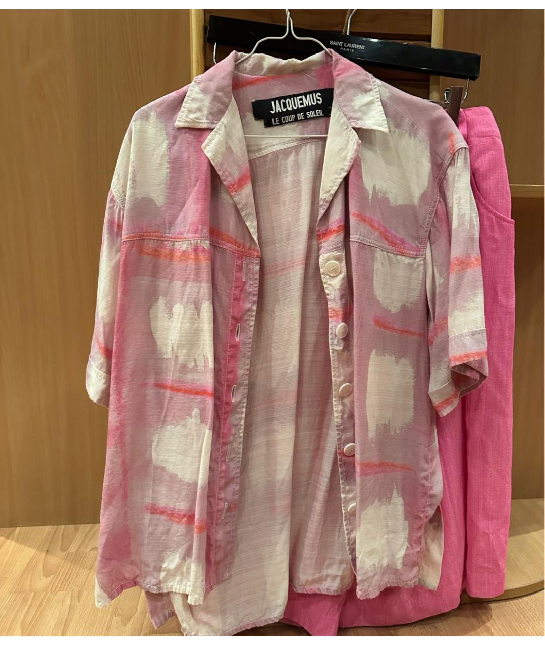 JACQUEMUS Розовая льняная рубашка, фото 1