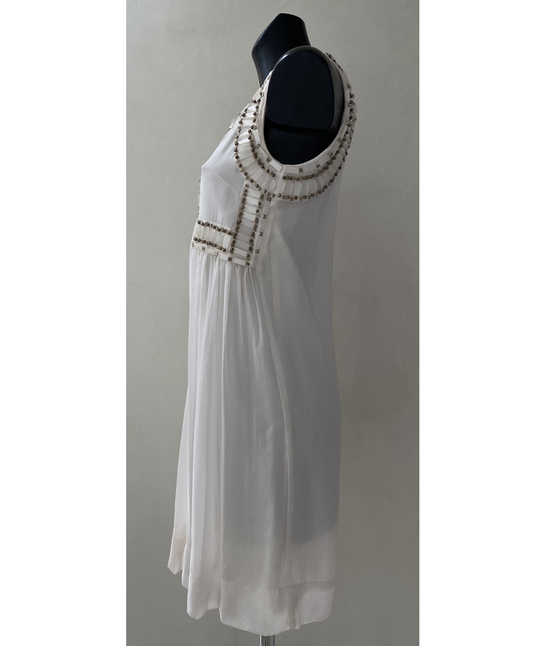 ALBERTA FERRETTI Белое шелковое платье, фото 3