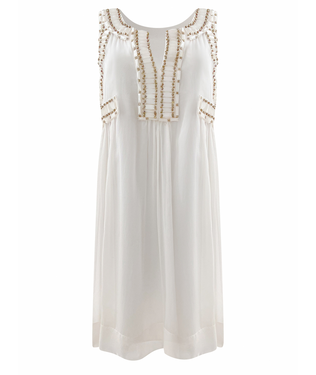 ALBERTA FERRETTI Белое шелковое платье, фото 1