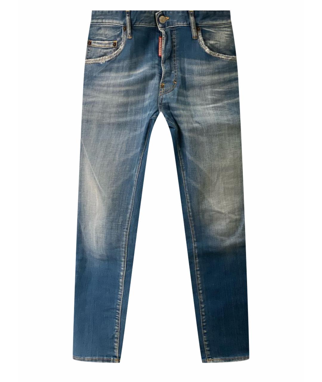 DSQUARED2 Голубые хлопко-эластановые джинсы скинни, фото 1