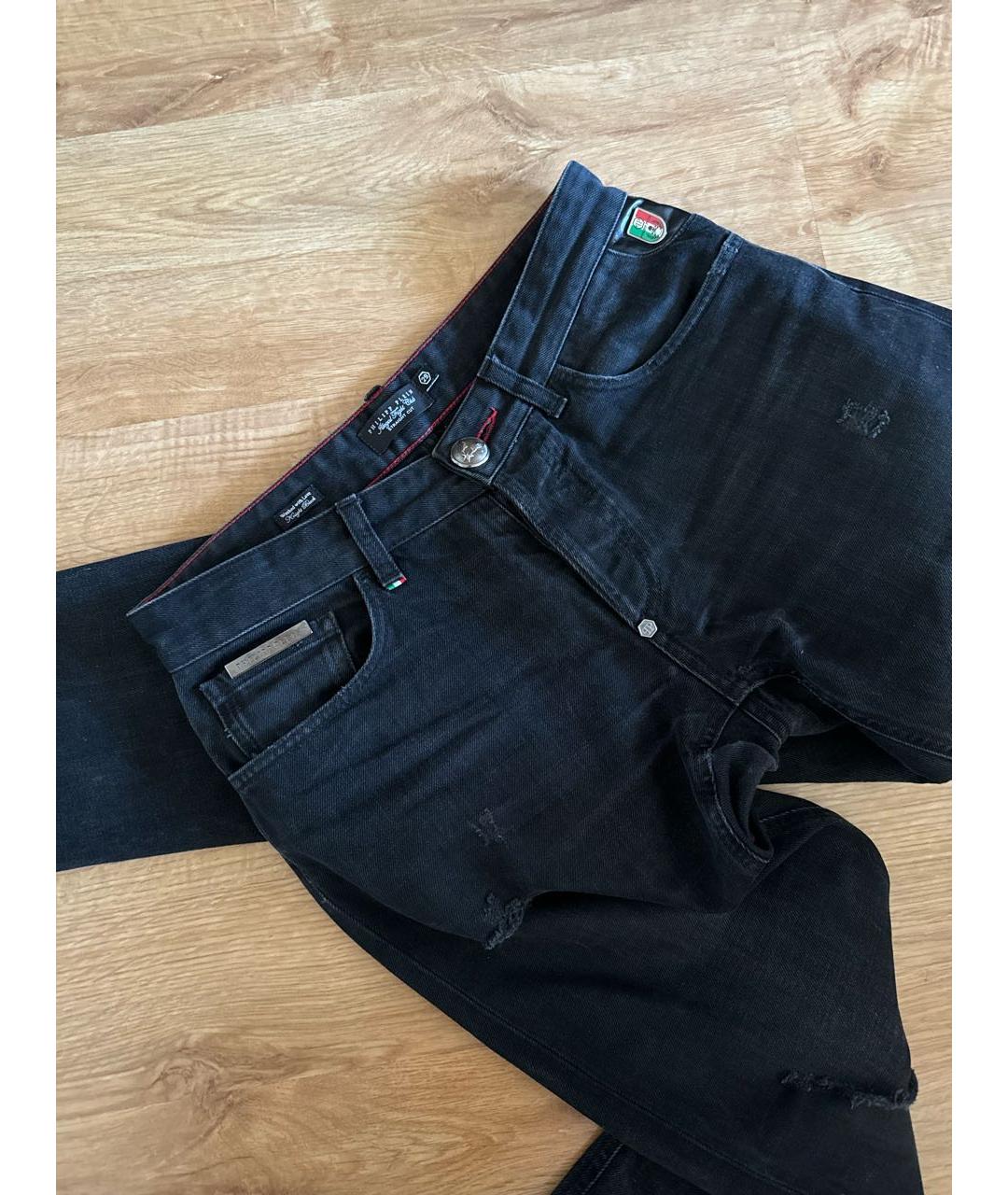 PHILIPP PLEIN Черные хлопковые джинсы, фото 4
