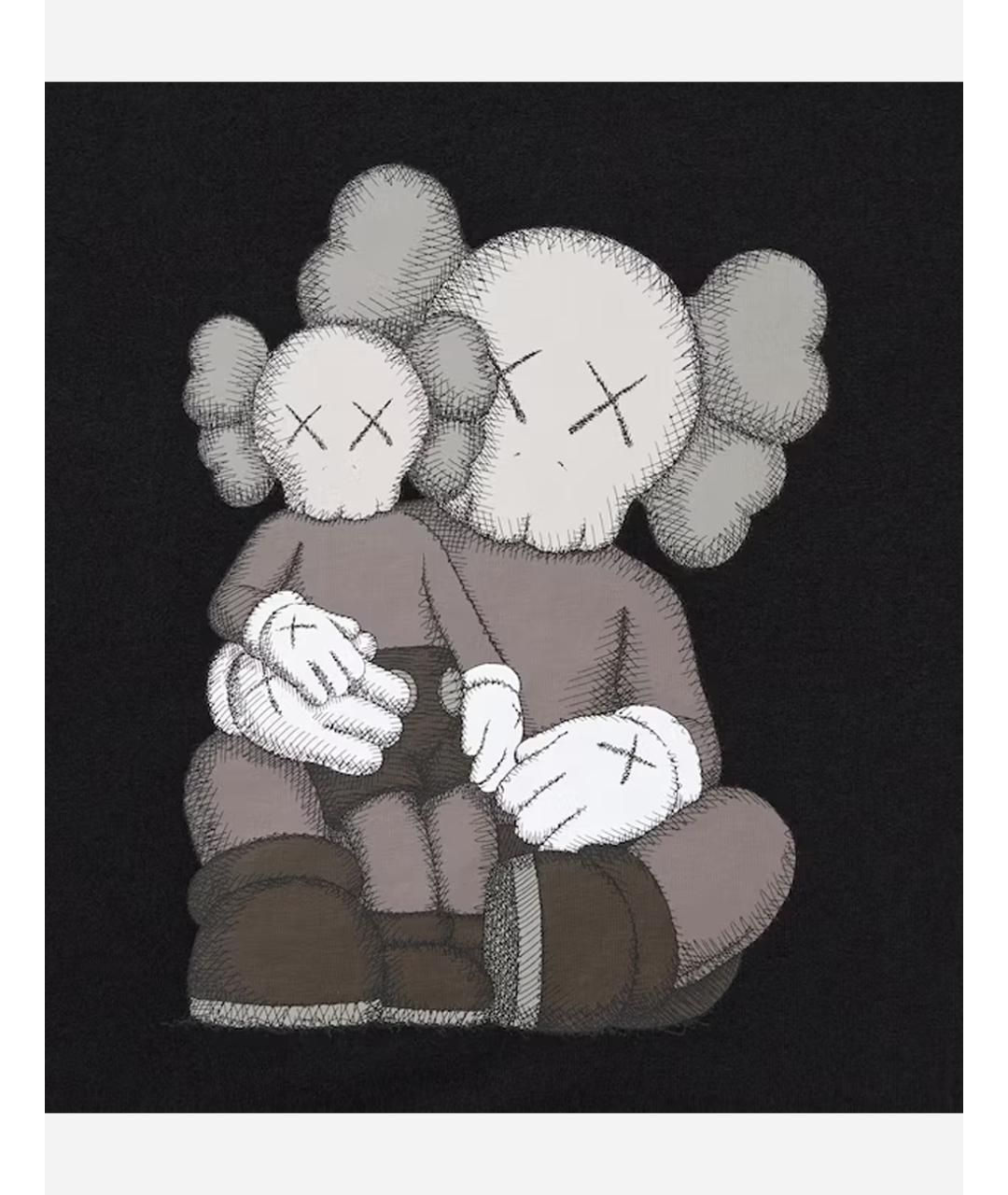 KAWS Черная хлопковая футболка, фото 3