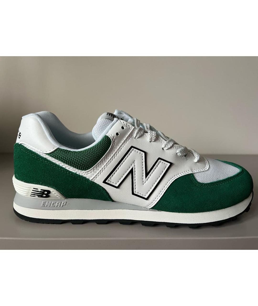 NEW BALANCE Зеленые замшевые низкие кроссовки / кеды, фото 5