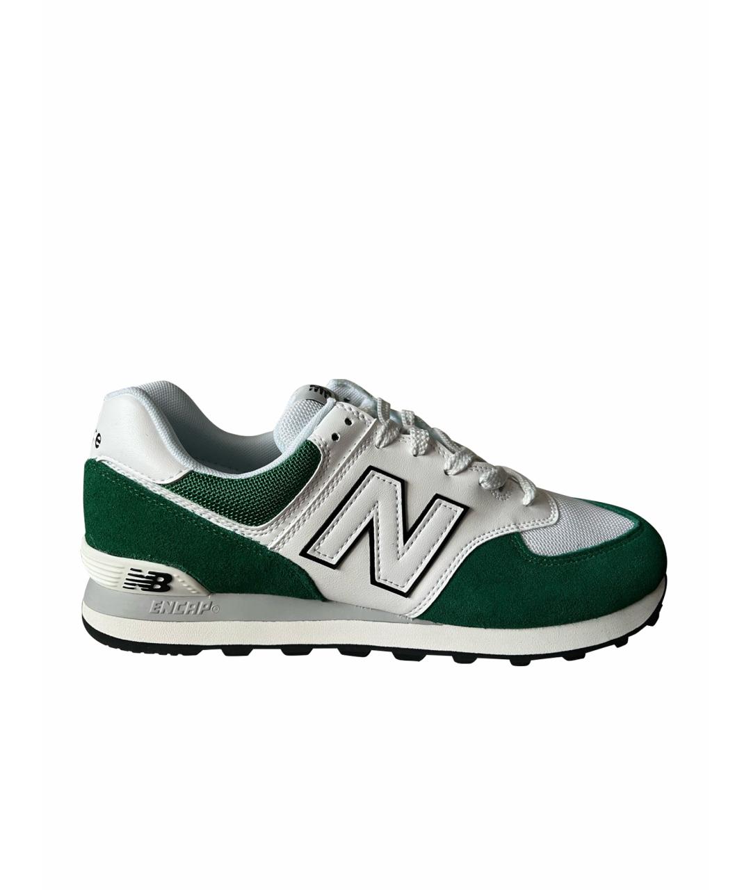 NEW BALANCE Зеленые замшевые низкие кроссовки / кеды, фото 1