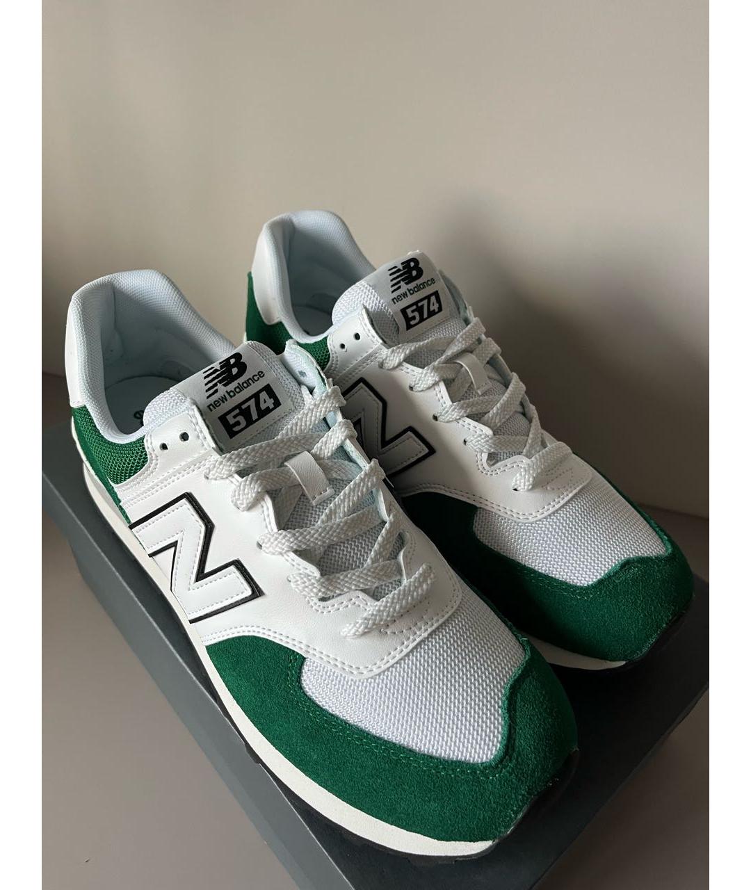 NEW BALANCE Зеленые замшевые низкие кроссовки / кеды, фото 3