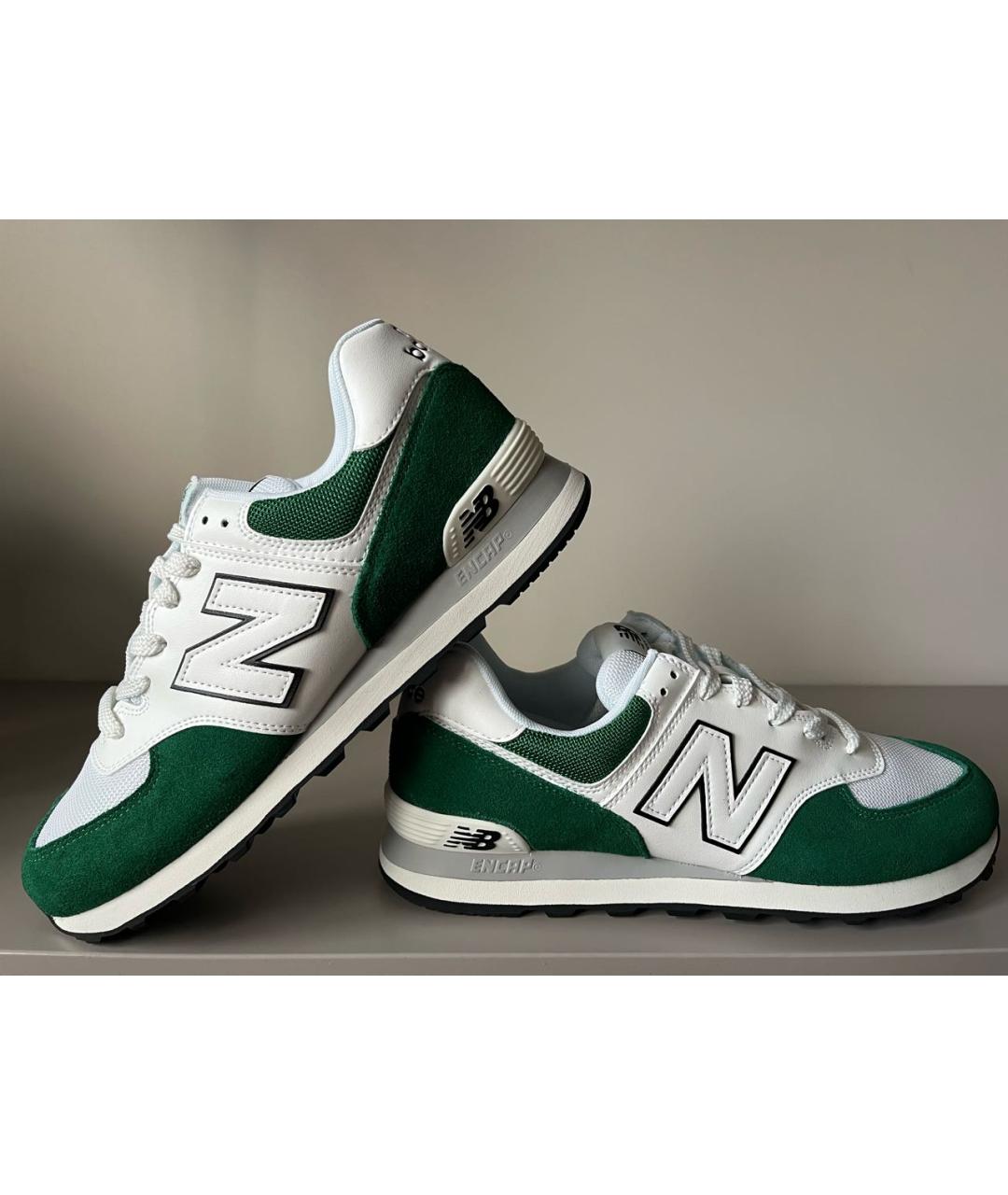 NEW BALANCE Зеленые замшевые низкие кроссовки / кеды, фото 2