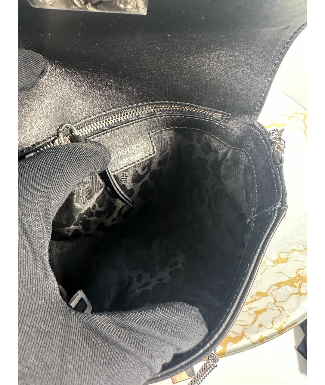 JIMMY CHOO Черная кожаная сумка через плечо, фото 4