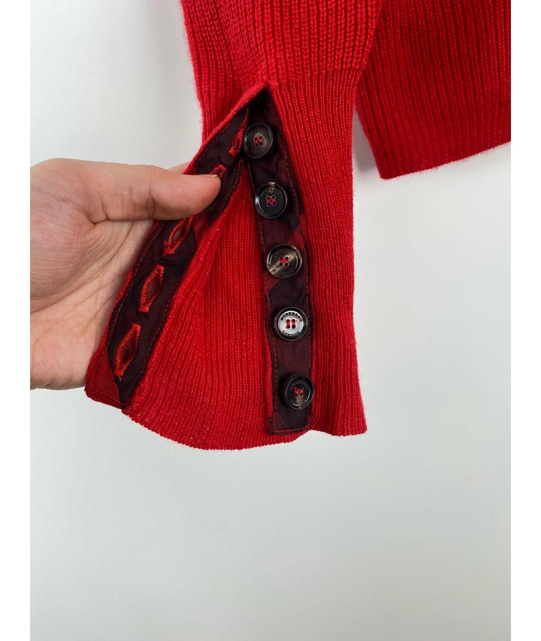BURBERRY Красный кашемировый джемпер / свитер, фото 6