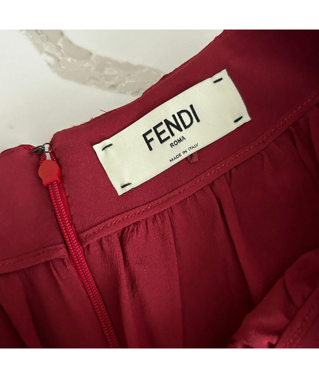 FENDI Бордовая юбка мини, фото 2