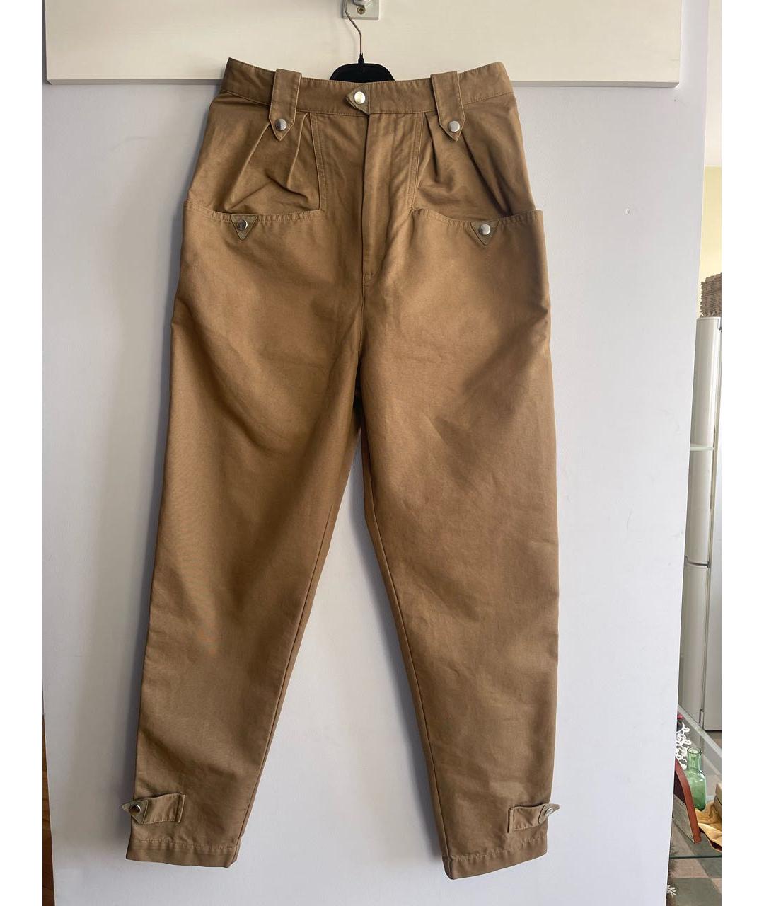 ISABEL MARANT ETOILE Коричневые хлопковые брюки широкие, фото 3