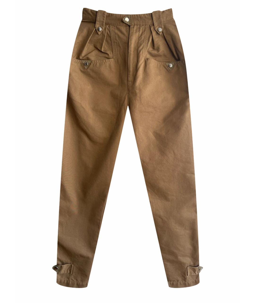 ISABEL MARANT ETOILE Коричневые хлопковые брюки широкие, фото 1