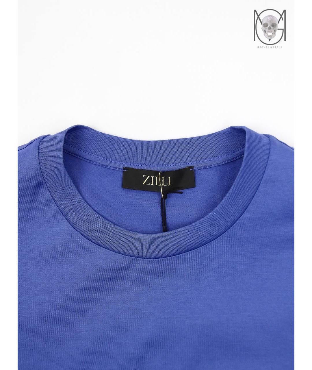 ZILLI Синяя хлопковая футболка, фото 3