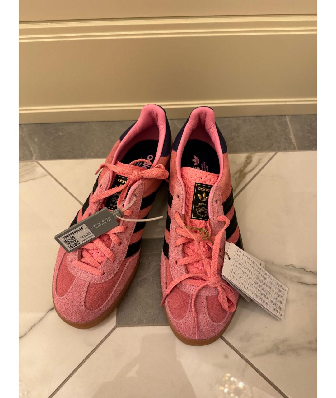 ADIDAS Розовые замшевые кроссовки, фото 2