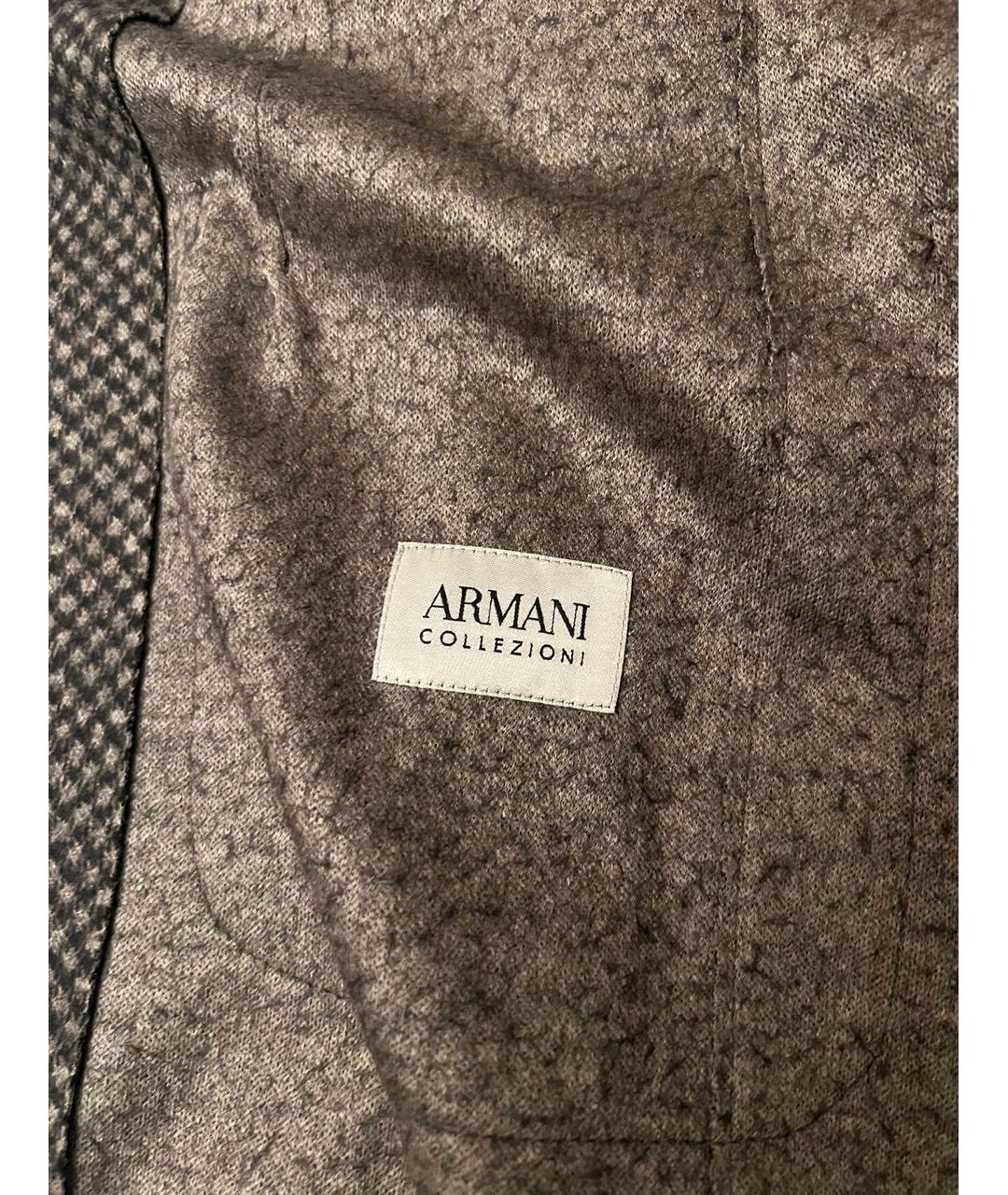 ARMANI COLLEZIONI Коричневый шерстяной пиджак, фото 3