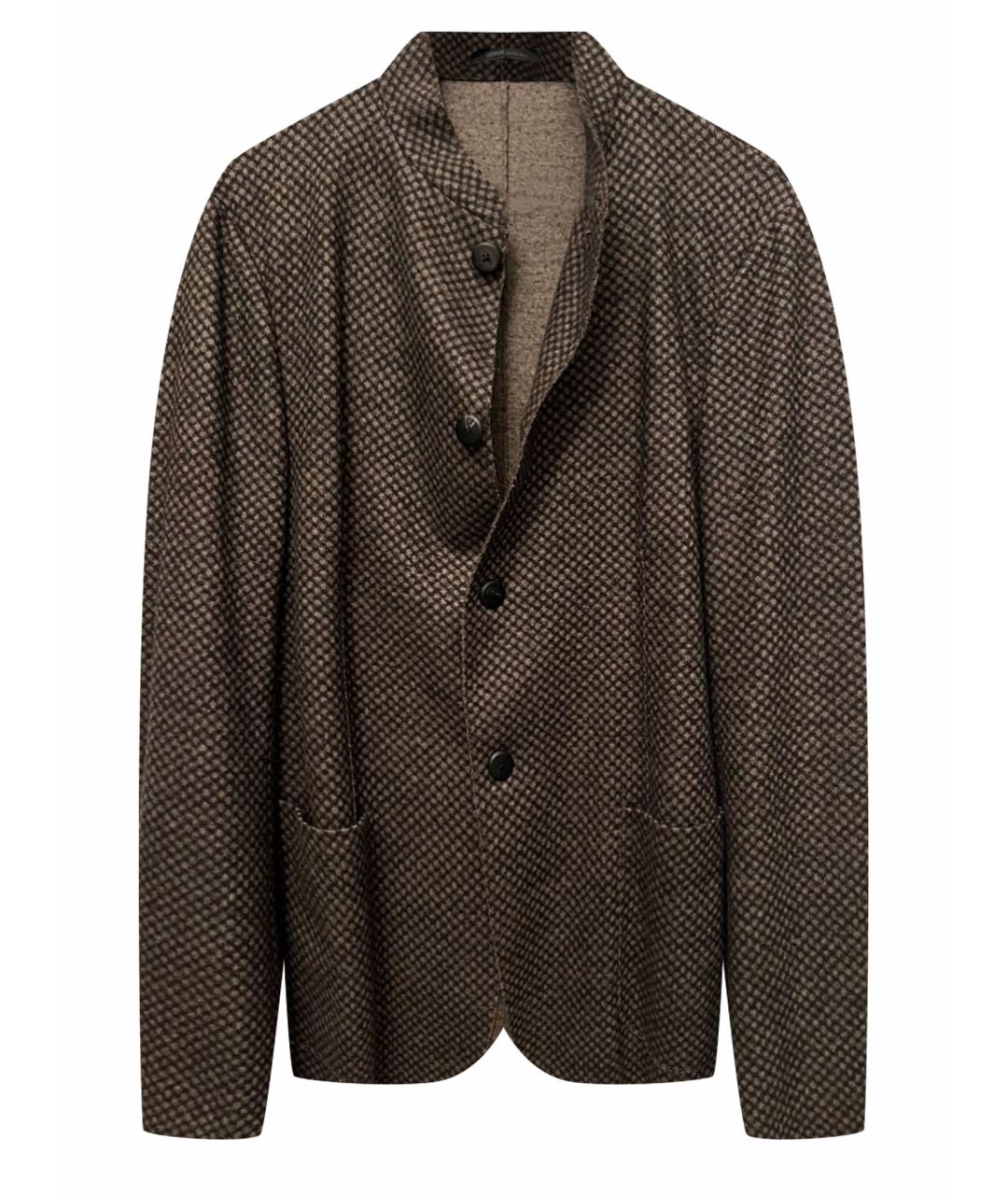 ARMANI COLLEZIONI Коричневый шерстяной пиджак, фото 1