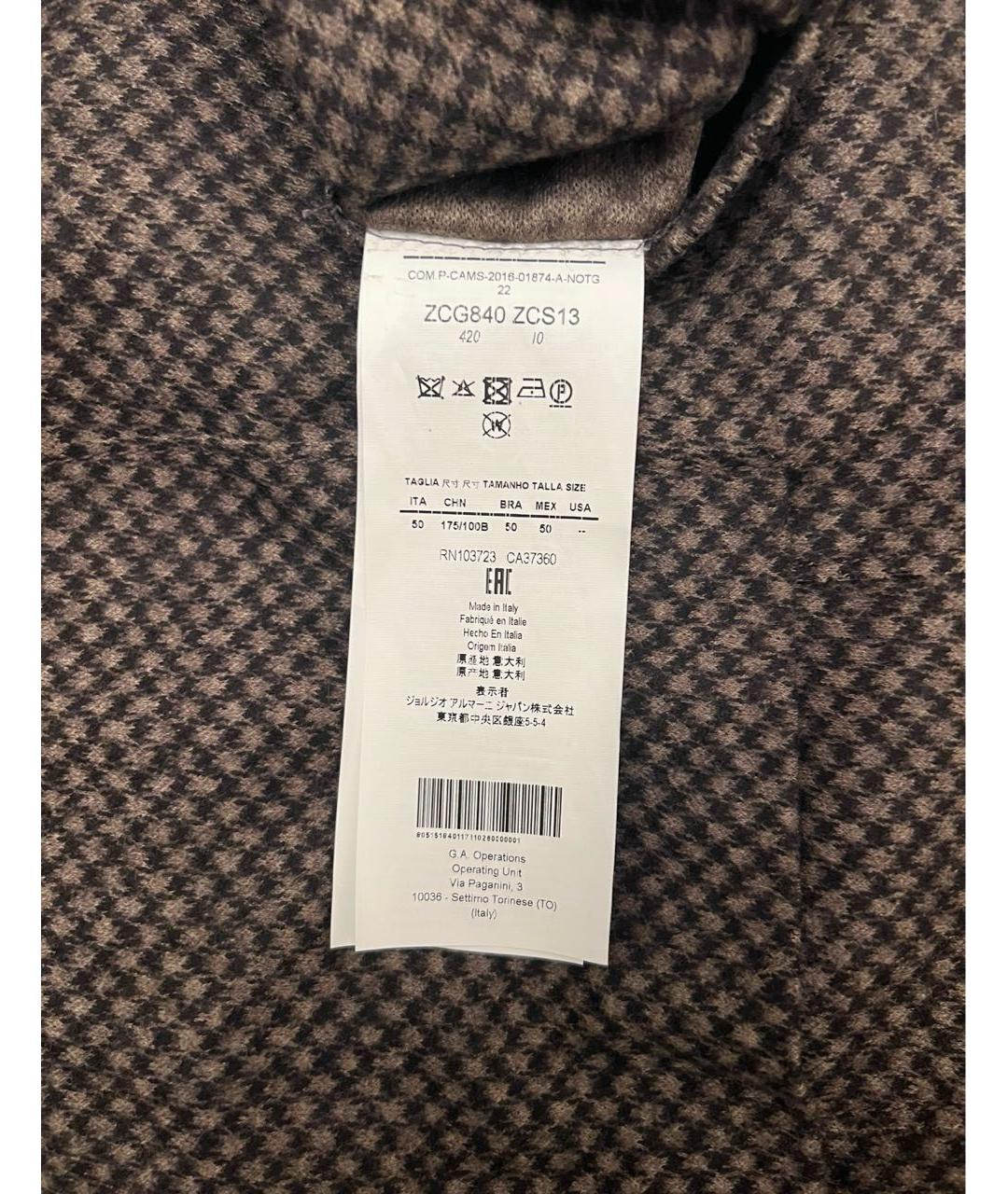 ARMANI COLLEZIONI Коричневый шерстяной пиджак, фото 5
