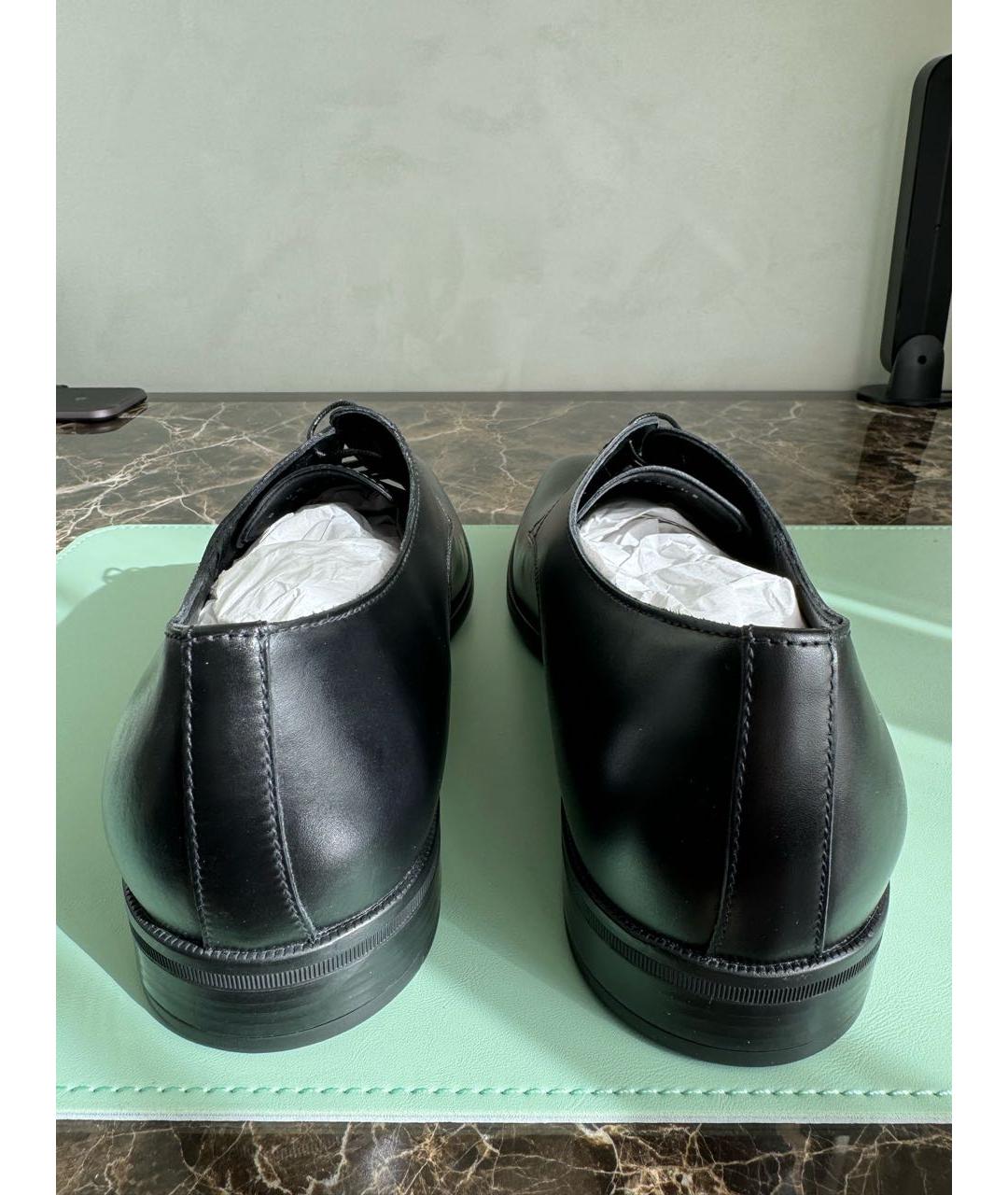 ERMENEGILDO ZEGNA Черные кожаные туфли, фото 4