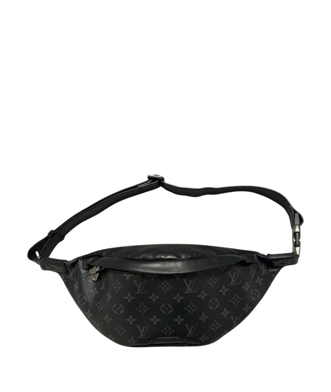 LOUIS VUITTON Черная поясная сумка из канвы, фото 1