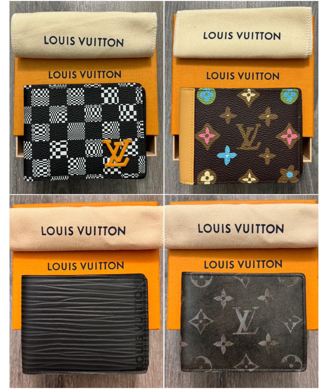 LOUIS VUITTON Черный кожаный кошелек, фото 5