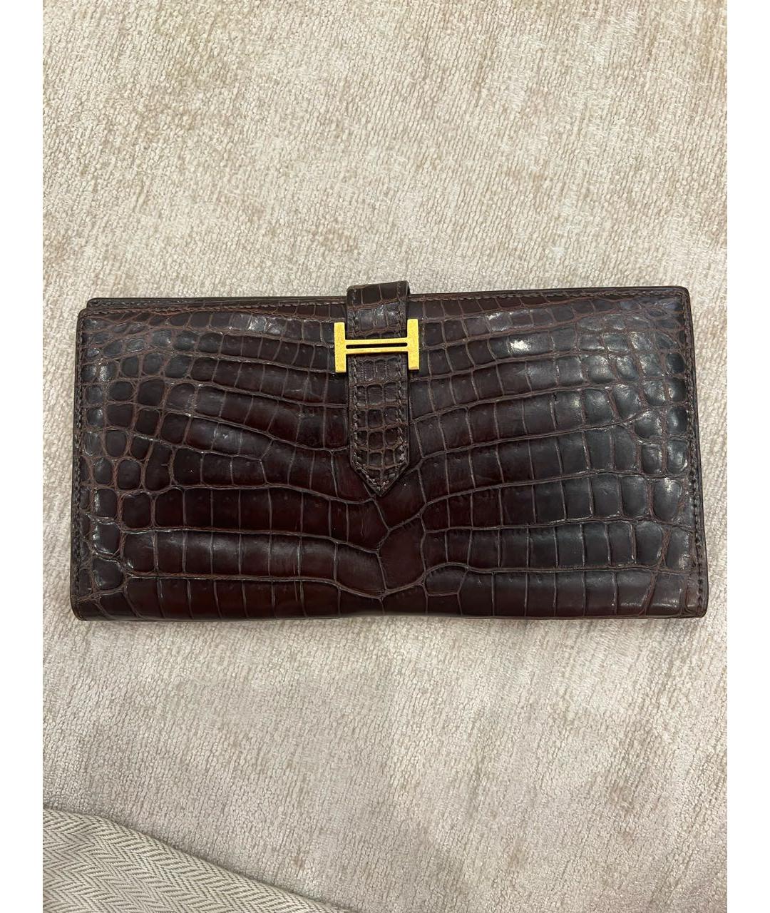 HERMES PRE-OWNED Коричневый кошелек из экзотической кожи, фото 8