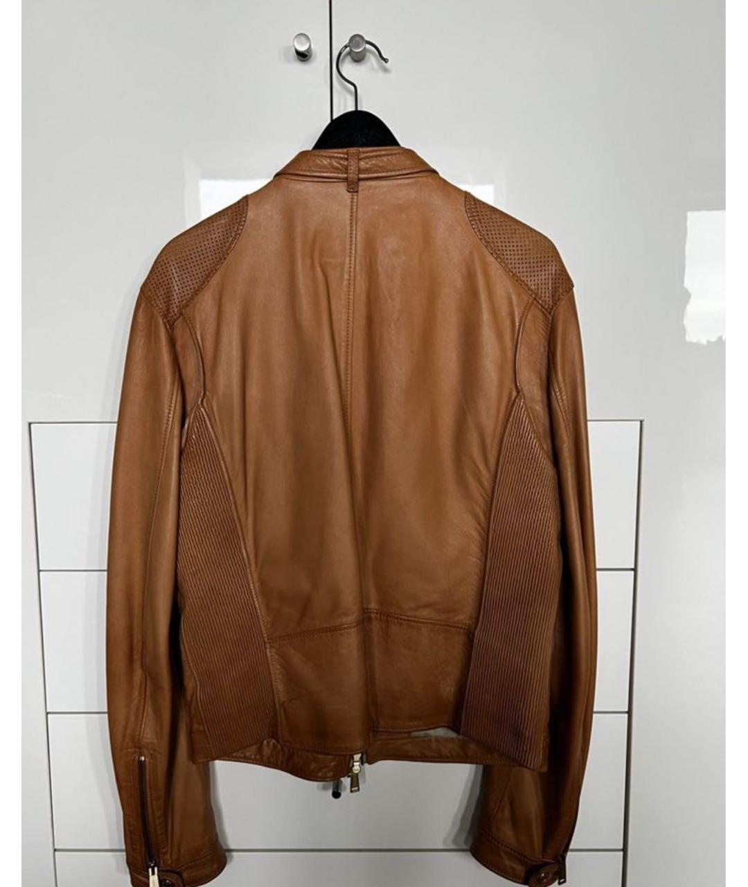 DSQUARED2 Коричневая кожаная куртка, фото 4