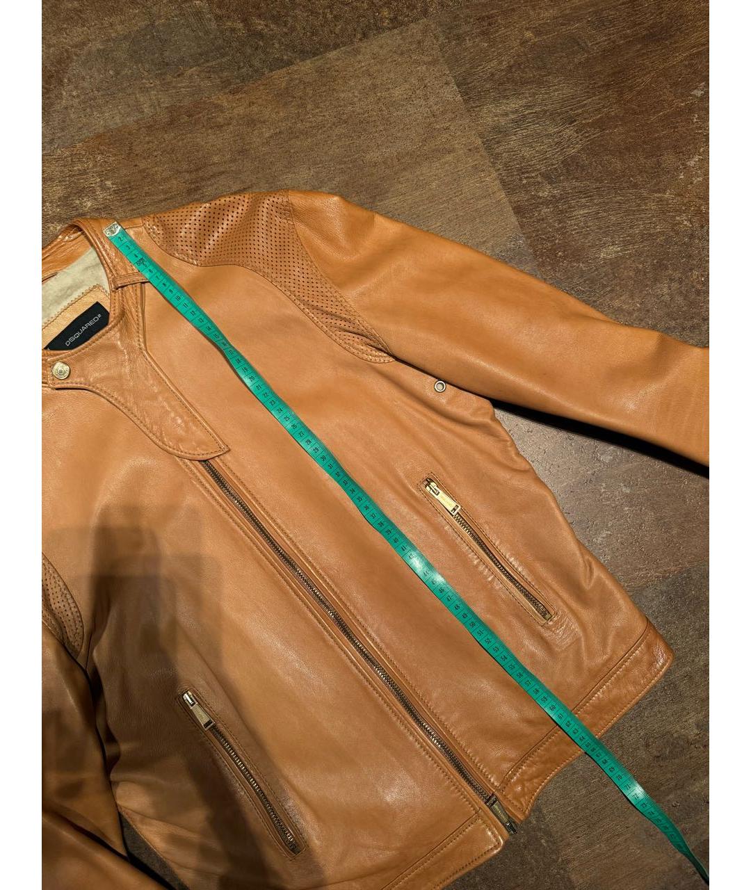 DSQUARED2 Коричневая кожаная куртка, фото 7