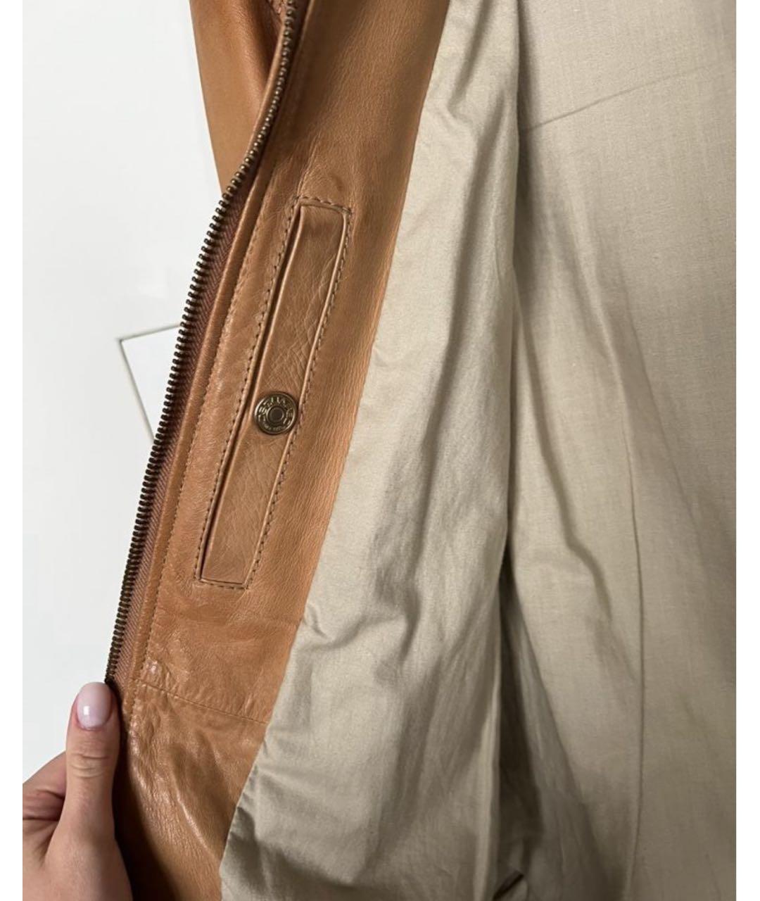 DSQUARED2 Коричневая кожаная куртка, фото 5