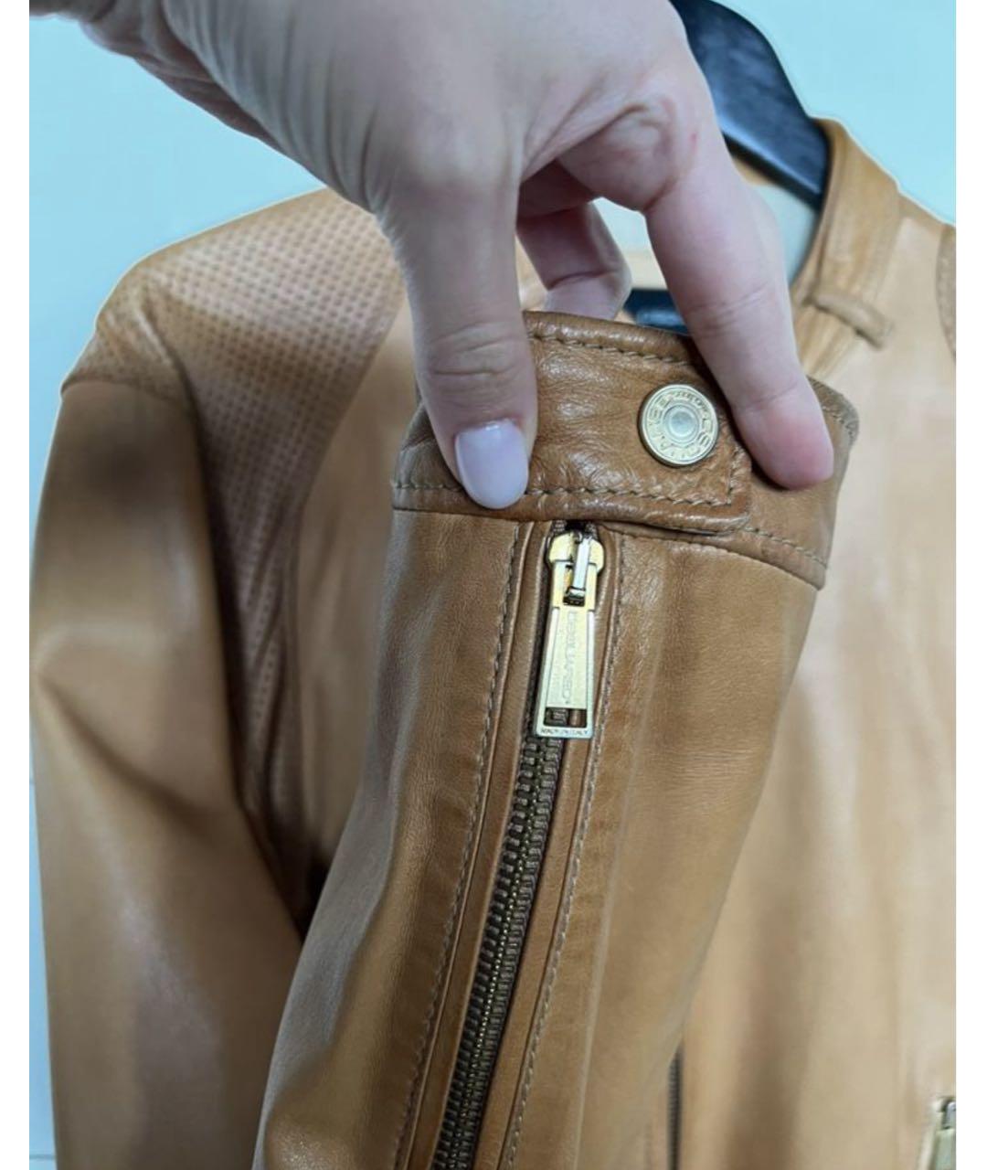 DSQUARED2 Коричневая кожаная куртка, фото 6