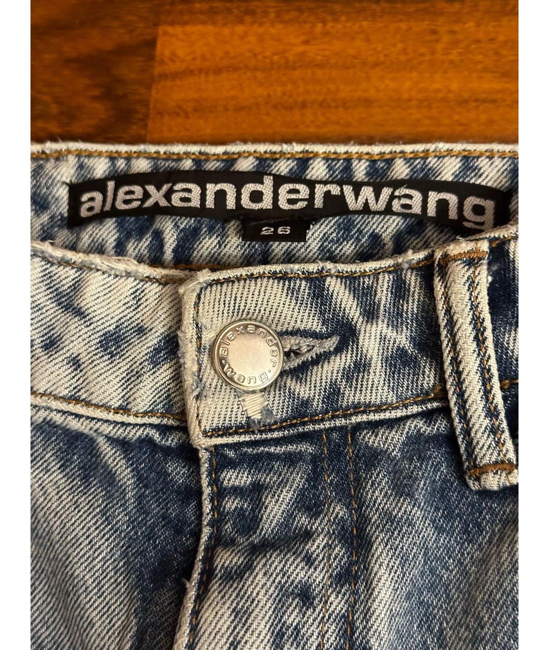 ALEXANDER WANG Голубые хлопковые прямые джинсы, фото 6