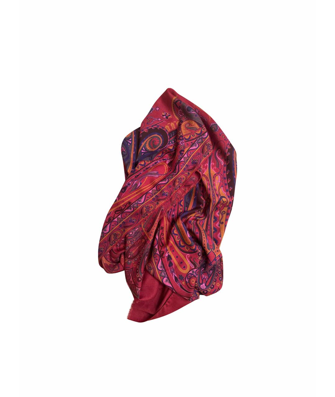 ETRO Бордовый шерстяной шарф, фото 1