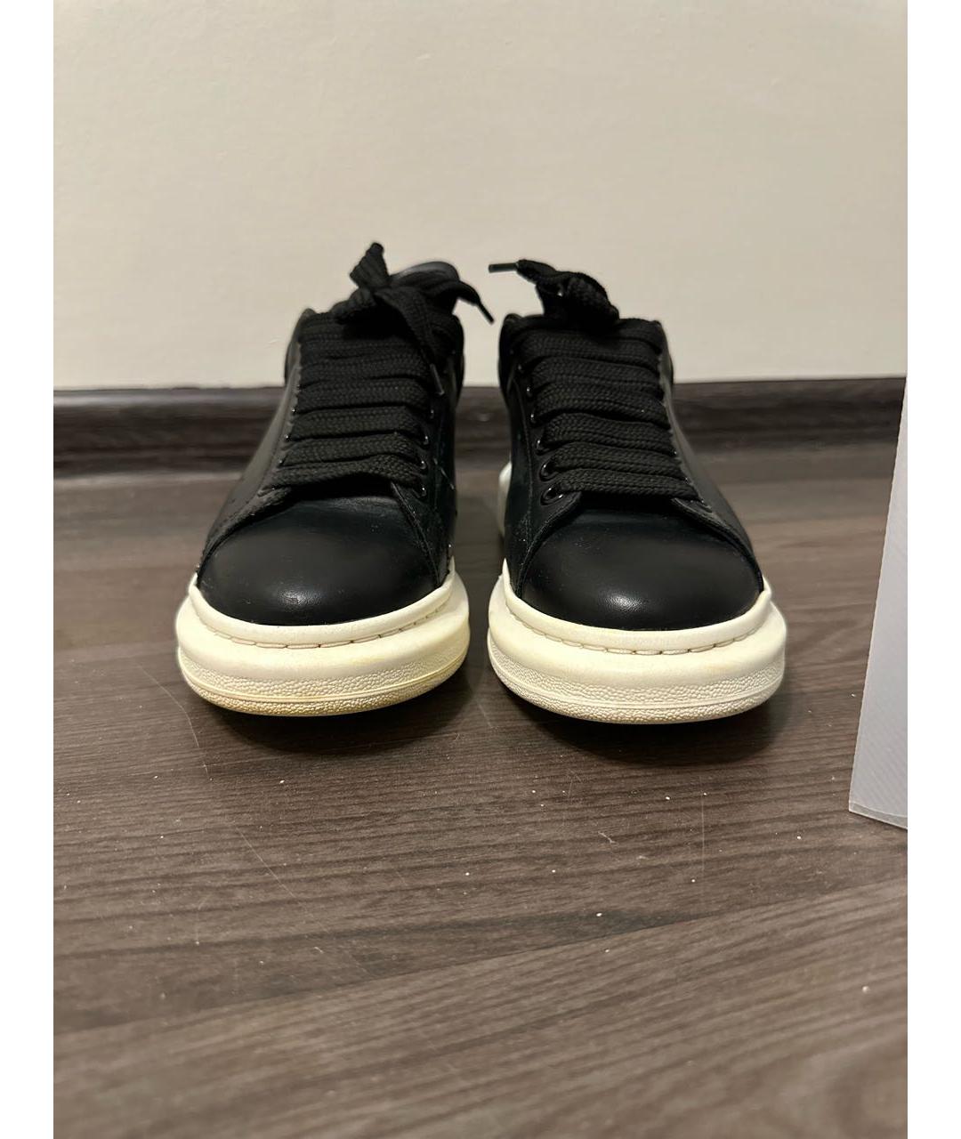 ALEXANDER MCQUEEN Черные кожаные кеды, фото 2