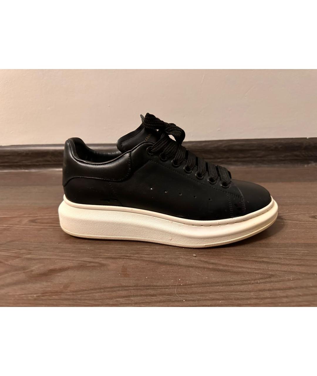ALEXANDER MCQUEEN Черные кожаные кеды, фото 9