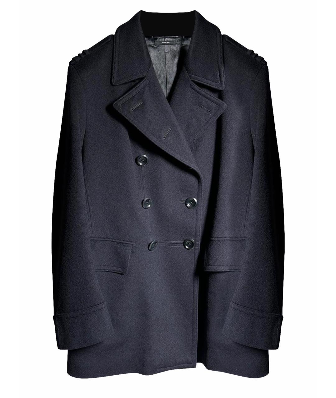 TOM FORD Темно-синее шерстяное пальто, фото 1
