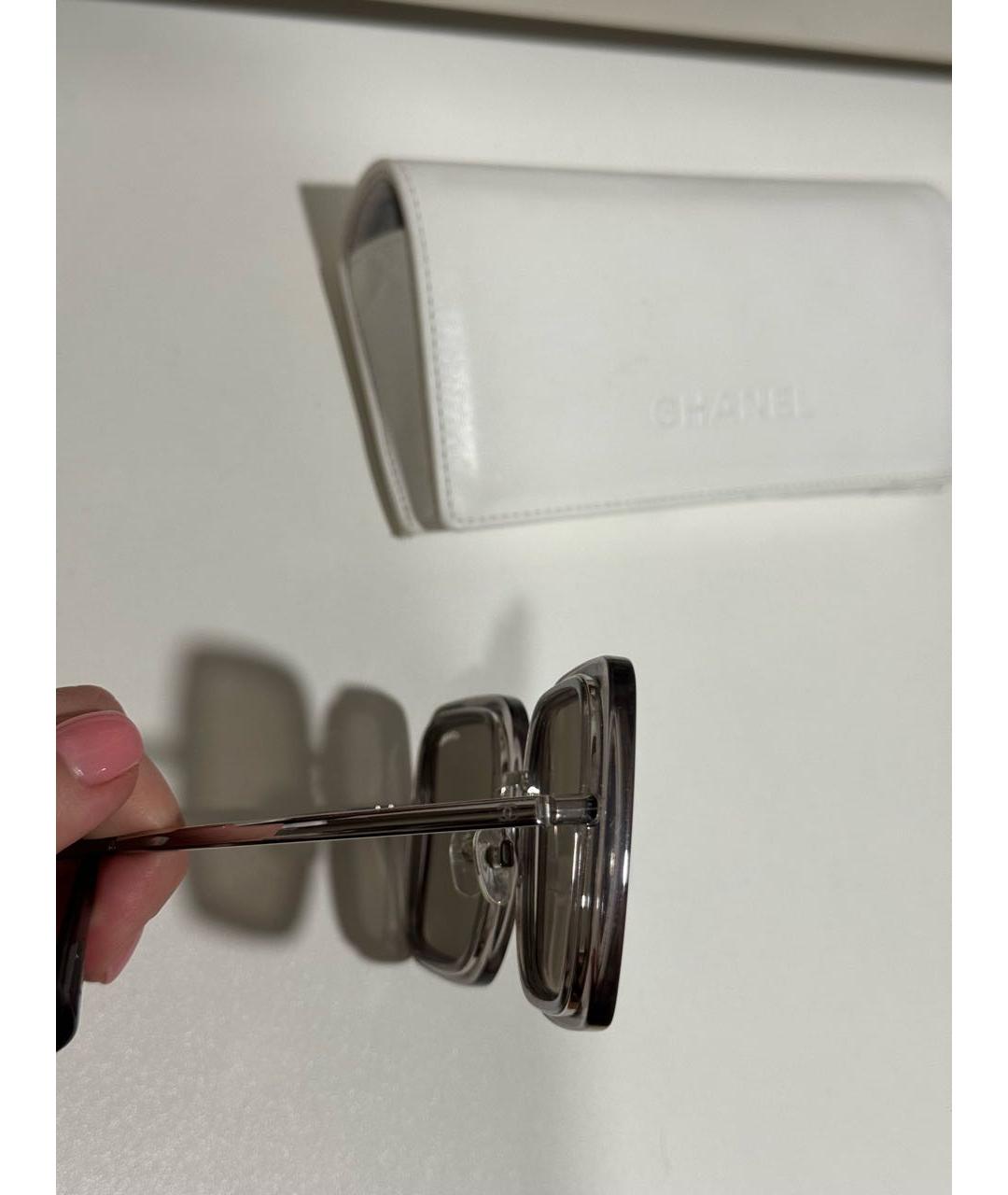 CHANEL PRE-OWNED Серебряные пластиковые солнцезащитные очки, фото 2