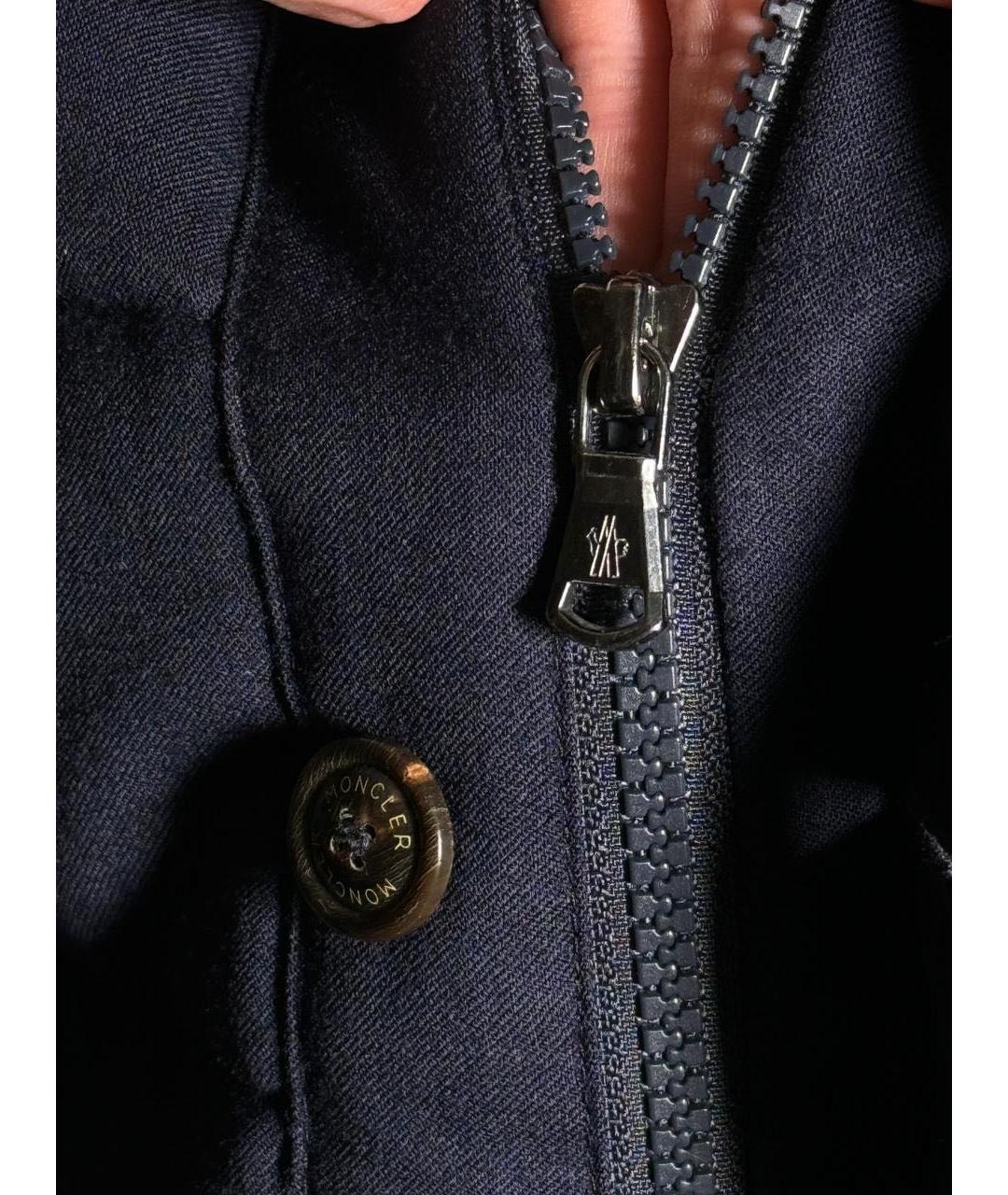 MONCLER Темно-синяя шерстяная куртка, фото 5