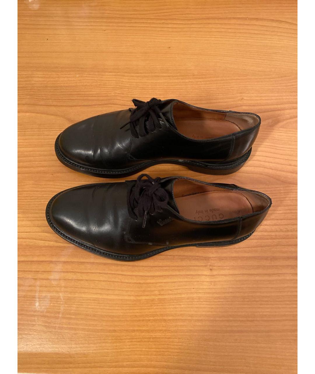 GUCCI Черные кожаные туфли, фото 9