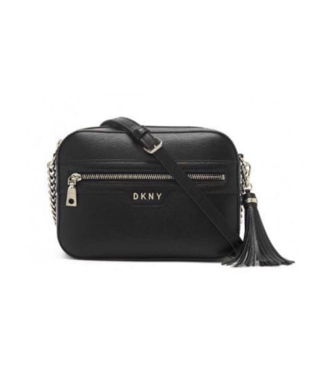DKNY Черная кожаная сумка через плечо, фото 5