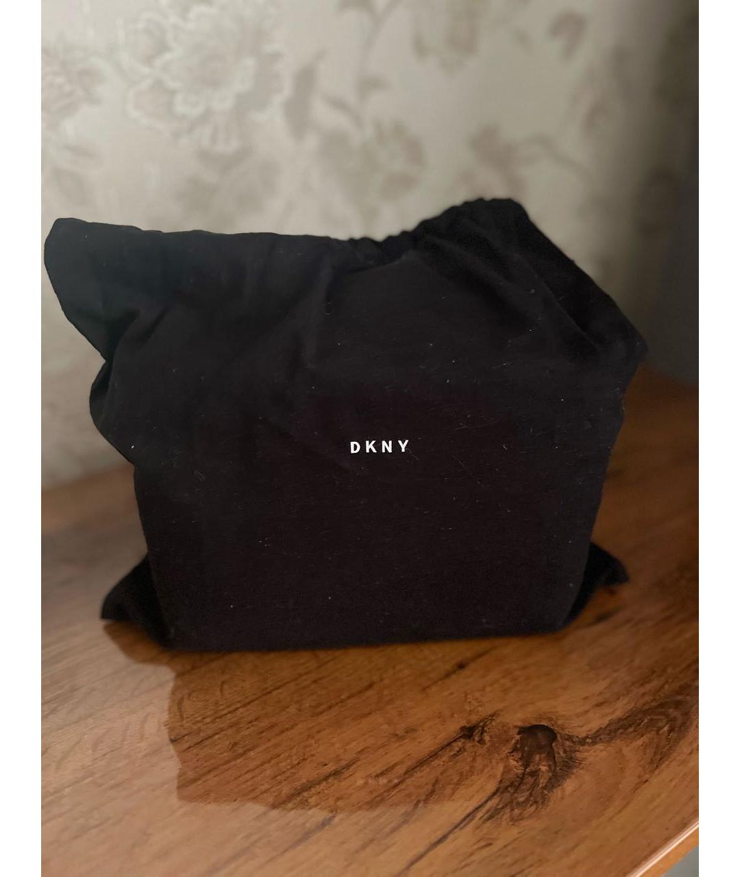 DKNY Черная кожаная сумка через плечо, фото 4