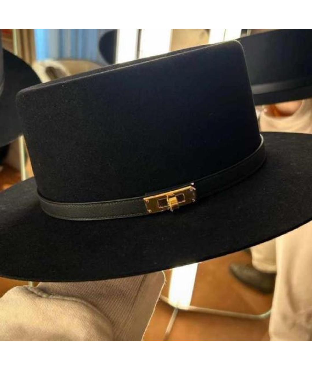 HERMES PRE-OWNED Черная шерстяная шляпа, фото 4